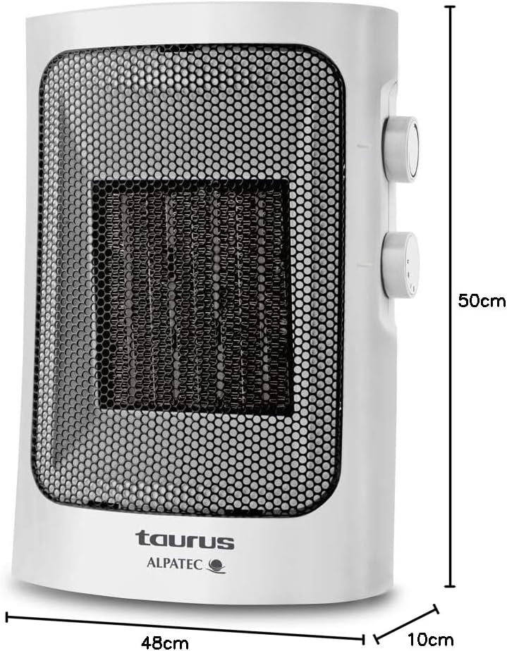 Керамичен нагревател Taurus TROPICANO 5 CR, 1500W, 2 мощности + студен въздух, регулируем термостат, керамично съпротивление, система за метене, защита от прегряване, устройство против преобръщане